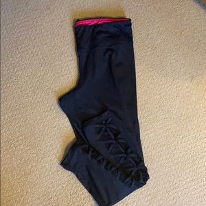 Maurices plus black active leggings w/ mesh bottom